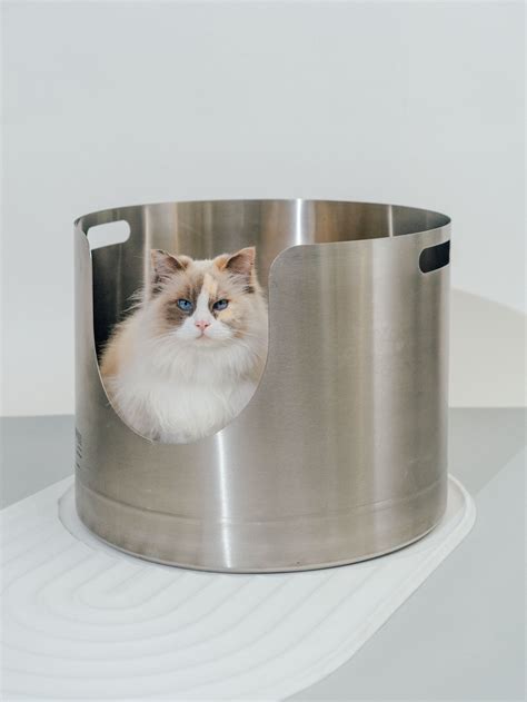 round stainless steel litter box|stainless steel kitty litter boxes.